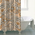 thumbnail image 4 of Bohemian Vintage Paisley Shower Curtain - Floral Ethnic Artistic Design, 72x72 Inches, 4 of 5