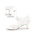thumbnail image 2 of BLISSFUL STEP Lace Mesh Heels Peep Toe Stiletto Heel Sandals for Women White(Size 7), 2 of 7