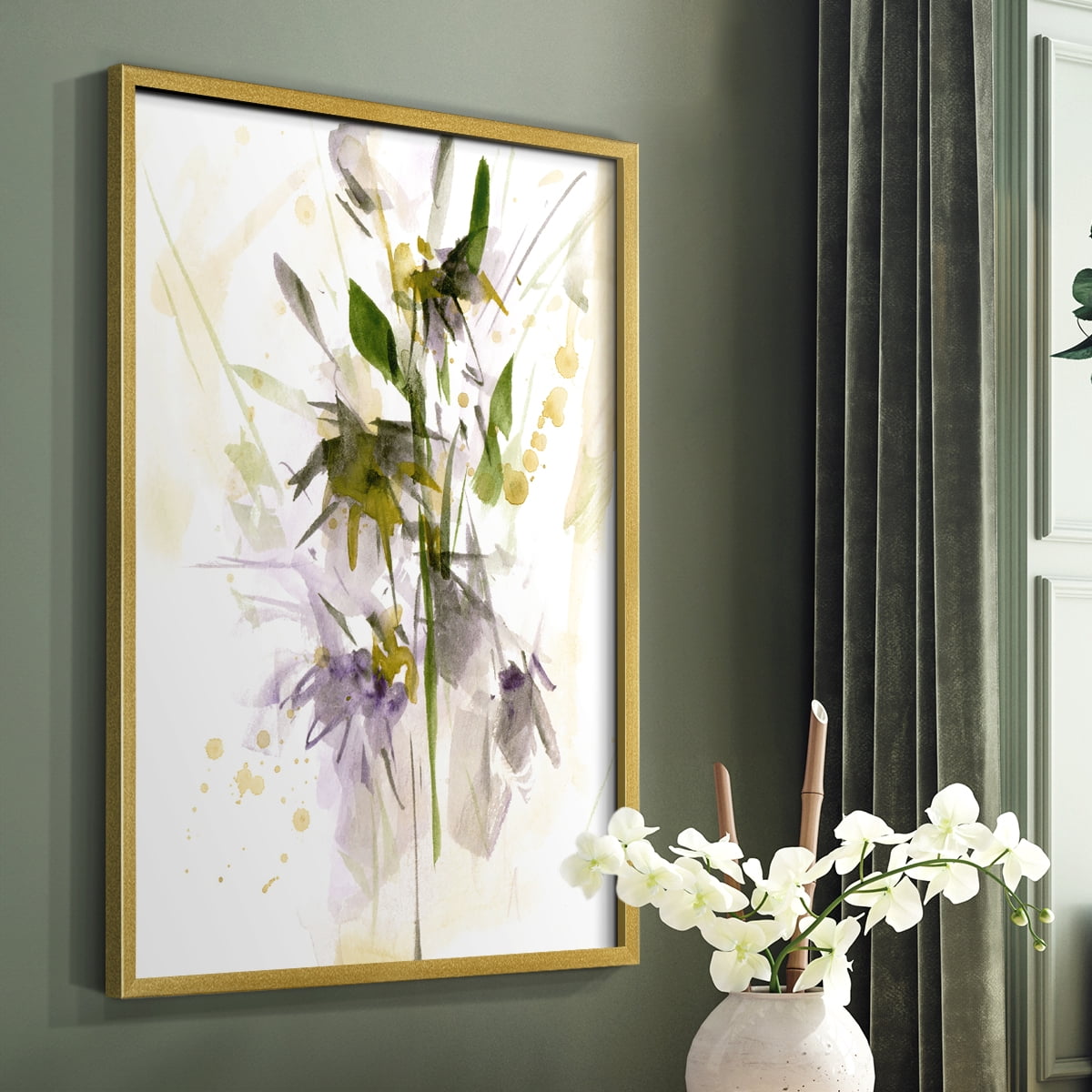 After Rain I Framed Print in Gold Solid Wood 11 x 14 Framed Print