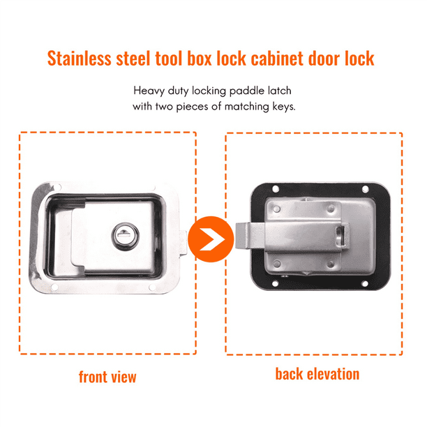 Paddle Slam Latch with Lock & Key Travel Trailer Lock Stainless Steel