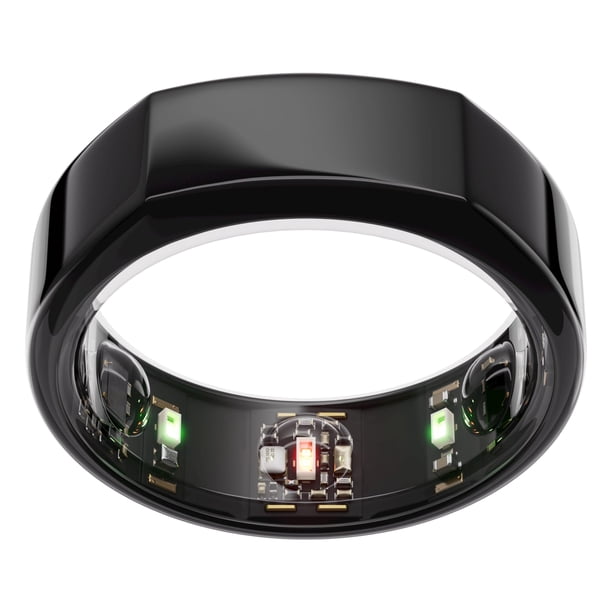 Oura Ring Gen3 Heritage - Negro - Talla 11 - Anillo Inteligente - Tamaño Primero con Kit de Tallas Ring Gen3 - Seguimiento del sueño portátil - Frecuencia cardíaca - Monitor de Fitness - Duración