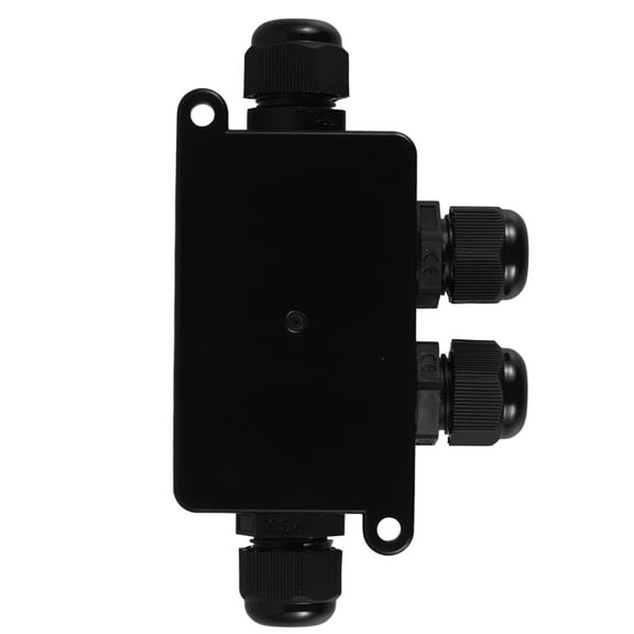 Pretyzoom Outdoor Electrical Box Weatherproof Black Plastic for Extension Cord Safety Protection 4.5 x 4.5 x 3.5 Inches