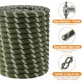 thumbnail image 4 of Double Braided Arborist Rigging Rope - 1/2 in X 100 ft 48 Strands Rappelling Outdoor Pulling Heavy Duty Polyester Bull Rope for Swing Tree Work Camping Rescue Hiking - Army Green, 4 of 6