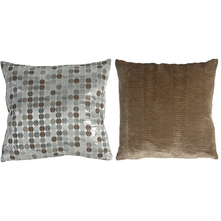 A&B Home Accent Throw Pillows  Set of 2  18 by 18-Inch Imbue your bed or sofa with sophistication and striking color with this set of two black and gray throw pillows filled with luxurious duck feathers and down. Offset a monochrome decor scheme with the vibrant and romantic look of these pillows  or use them to complement an already colorful room. Measures: 17.7 L x 17.7 W x 7 H