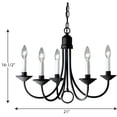thumbnail image 2 of Progress Lighting Trinity 5-Light Chandelier, Brushed Nickel, White Candle Covers, Decorative Loop Detail, 2 of 3