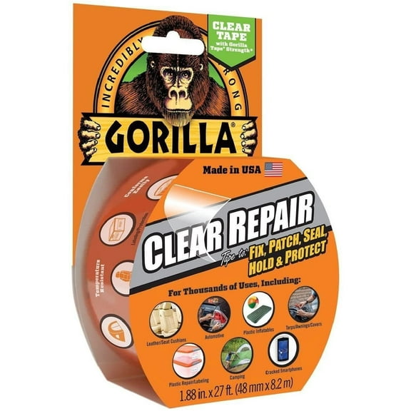 Gorilla Johnny Home Gorilla Glue Clear Repair Tape 6027002, Adhesive Tapes
