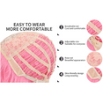 thumbnail image 2 of RightOn Pink Wig with Bangs Light Pink Wig for Women Short Curly Wavy Wig Synthetic Wig with Wig Cap Included, 2 of 6