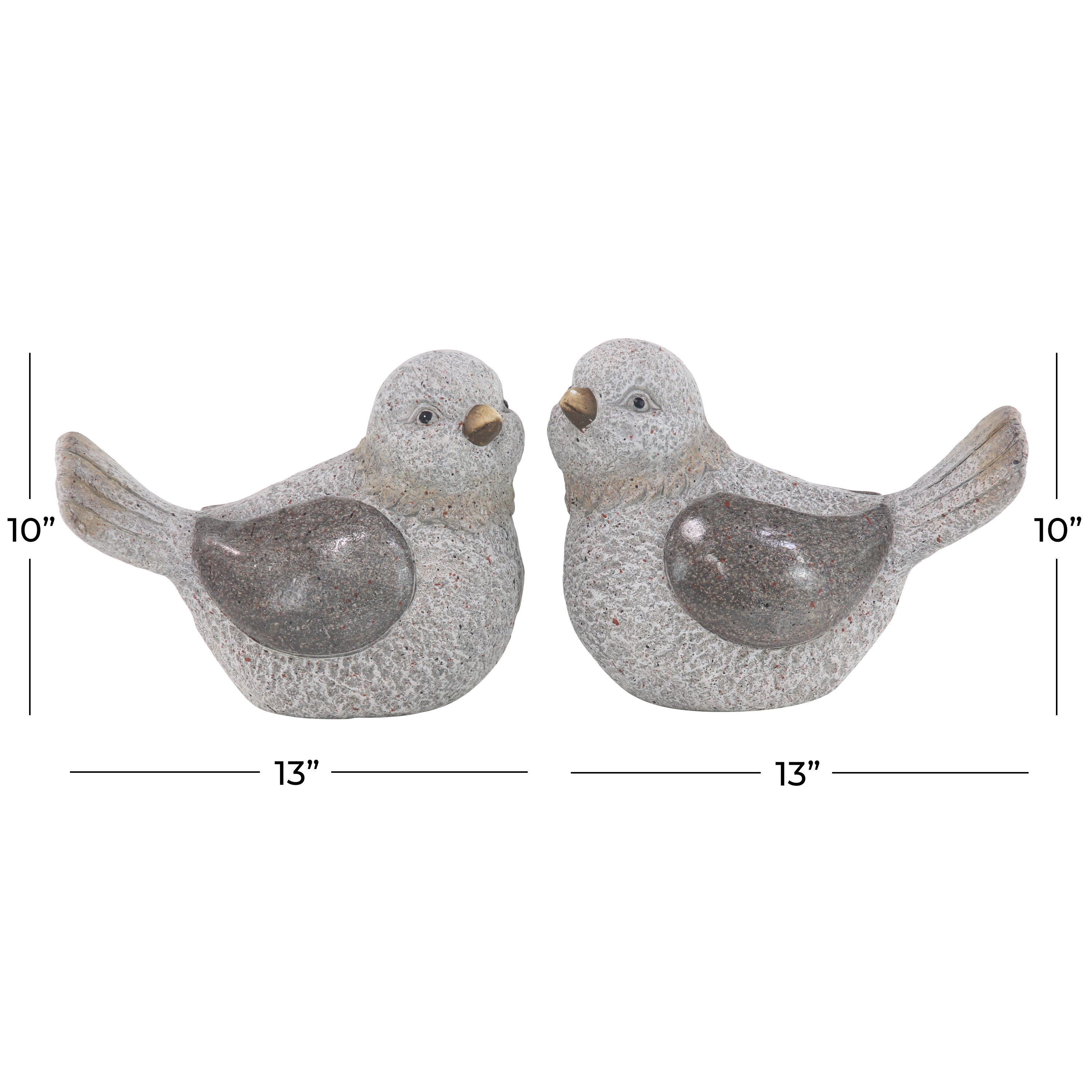 DecMode 10" Indoor Outdoor Bird Garden Sculpture (2 Pack)