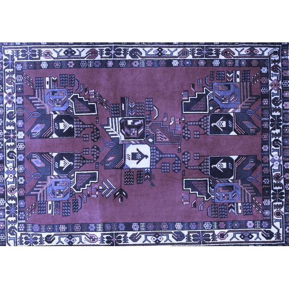 Ahgly Company Indoor Rectangle Persian Blue Traditional Area Rugs, 8' x 10'