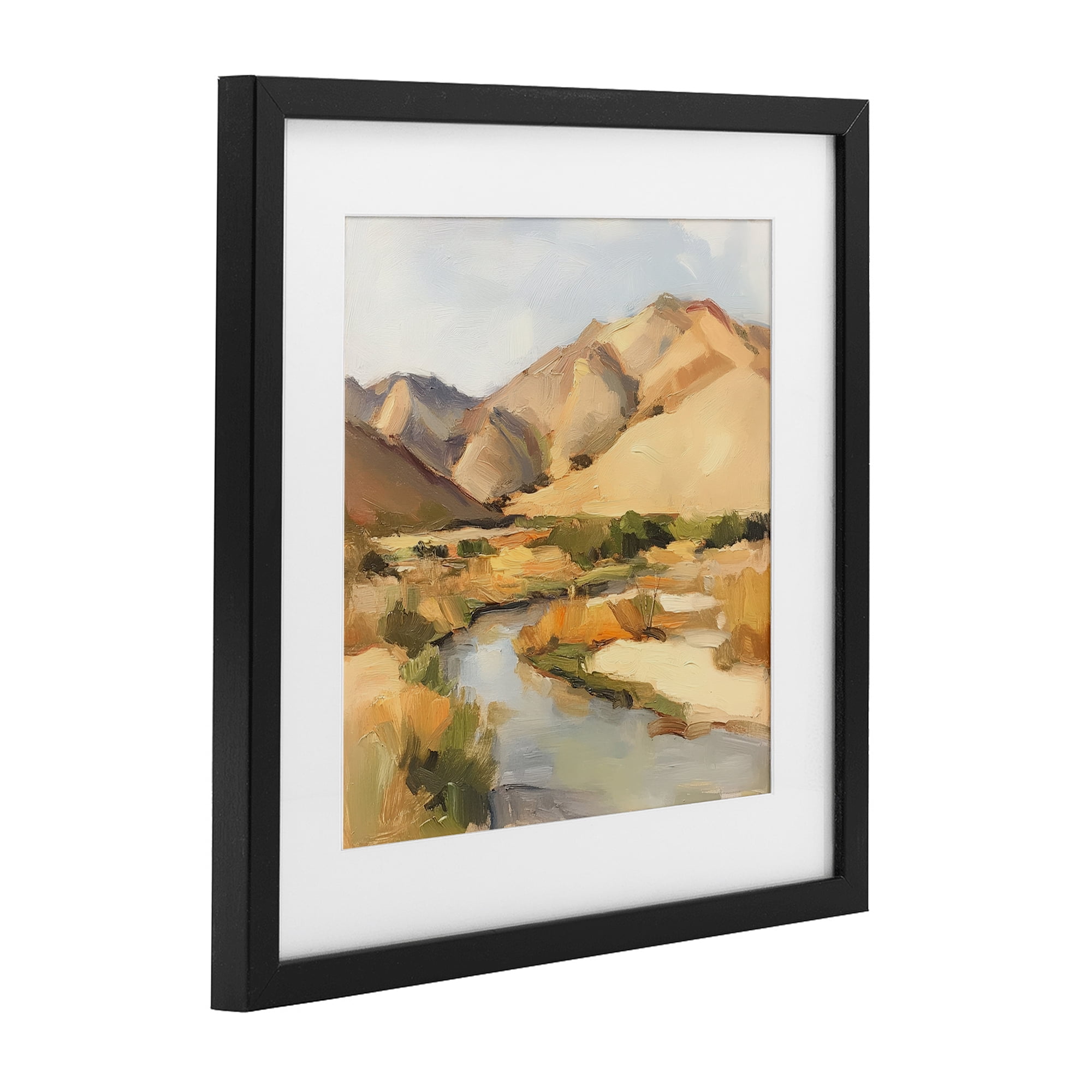 Stupell Industries Wispy Desert River Black Framed Print Under Glass, design by Petal Prints Design