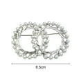 thumbnail image 5 of Eoperou Women Brooch Faux Pearl Double Ring Shape Stainless Anti-slip Wear-resistant Coat Collar Hat Scarf Decoration Clothes Pin Garment Jewelry, 5 of 7