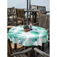 thumbnail image 2 of Outdoor Tablecloth with Umbrella Hole for Patio/Picnic/Party/Camping, Spring Flowers Waterproof Table Cloth Round Cover Washable, Green Blossom Watercolor Botanical Florals (Dia 60"), 2 of 8
