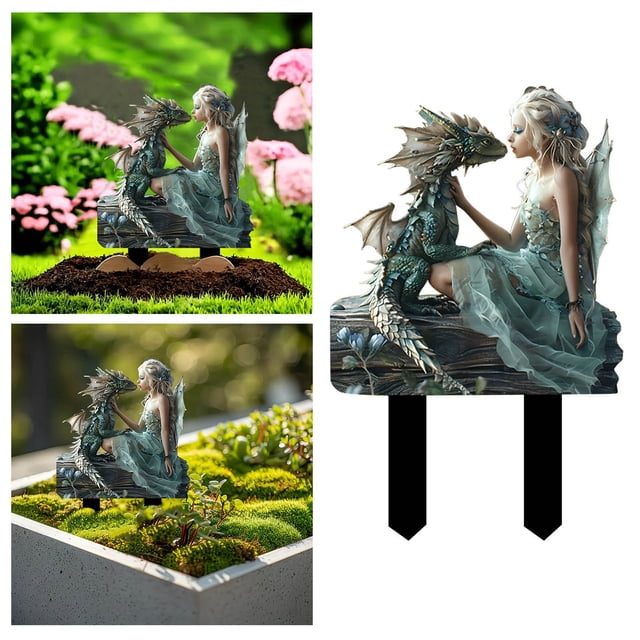 Fairy And Acrylic Garden Stake Courtyard Sunlight Catcher Potted Ground Plug 1pc Fence with Clips Vegetable Garden Markers Large Keep Closed Sign Dogs Solar Powe Numbers Address for Solar Solar Number