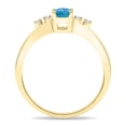 thumbnail image 2 of SZUL Women's Oval Shaped Blue Topaz and Diamond Sparkle Ring in 10K Yellow Gold, 2 of 5