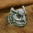 thumbnail image 4 of Red CZ Eyes Owl Ring Biker Punk Jewelry TA261 US Size 14, 4 of 17