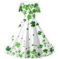 thumbnail image 4 of Dresses for Kids St. Patrick's Day Fashion Casual Short Sleeve A Line Dress Girls Party Dress Size 5-14, 4 of 6