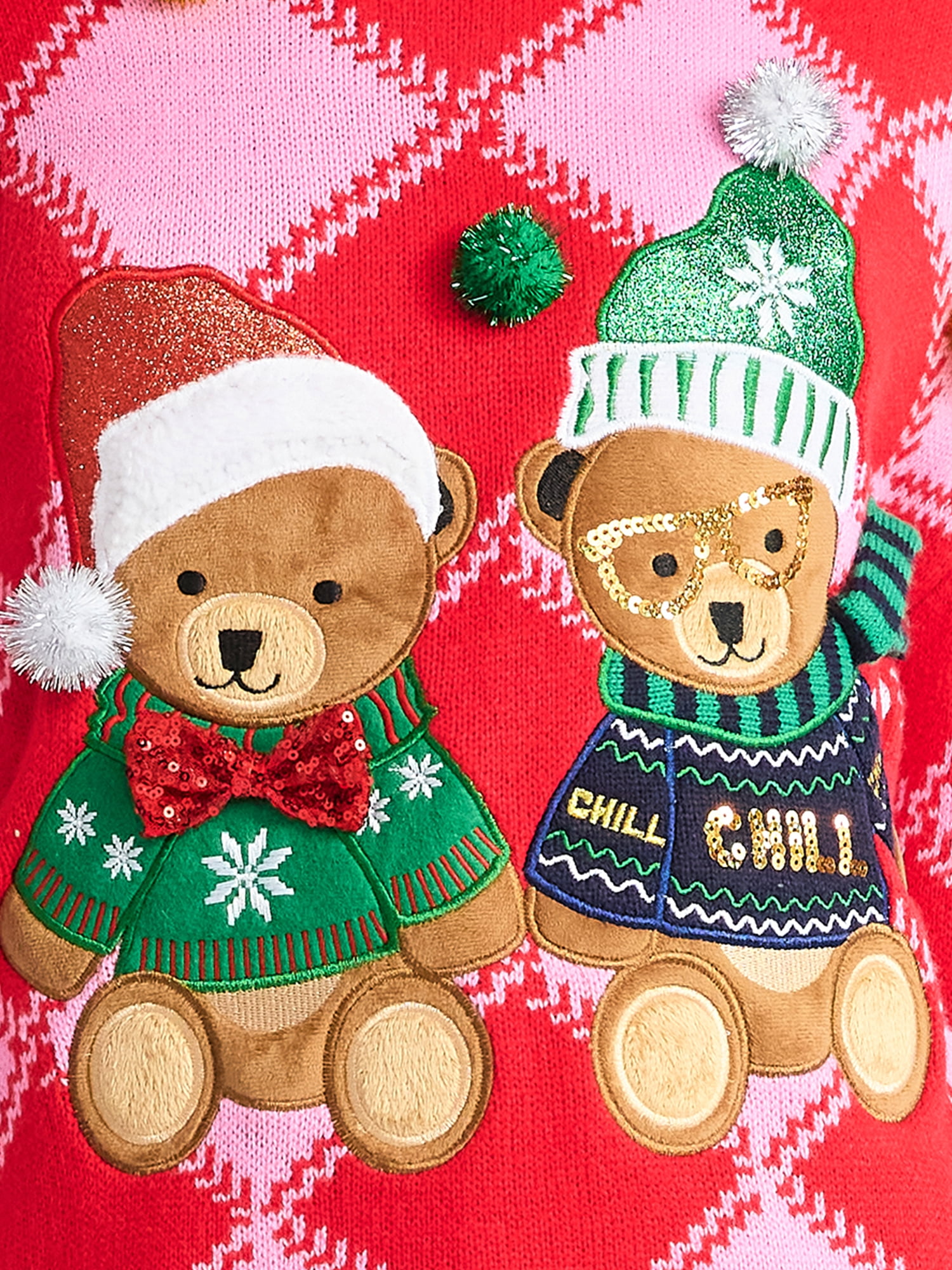 Holiday Time Women's Embellished Pullover Christmas Sweater, Midweight, Sizes XXS-XXXL