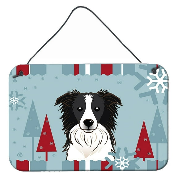 Winter Holiday Design with Dog Art Wall or Door Hanging Prints