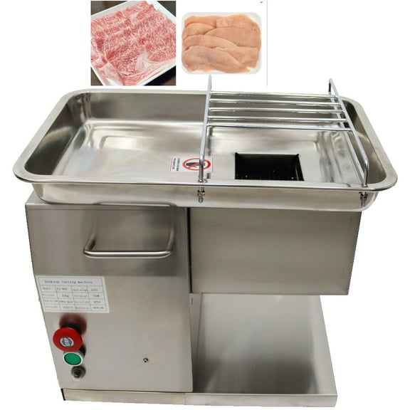 90T-B Commercial Stainless Meat Slicer Pork Beef Mutton Electric Slicer with 5MM Knife Set 200KG/H
