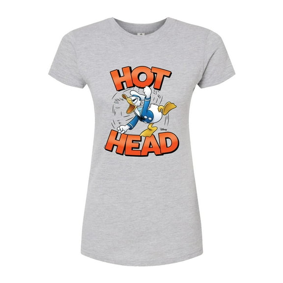 Disney - Hot Head Donald Duck - Juniors Fitted Graphic T-Shirt