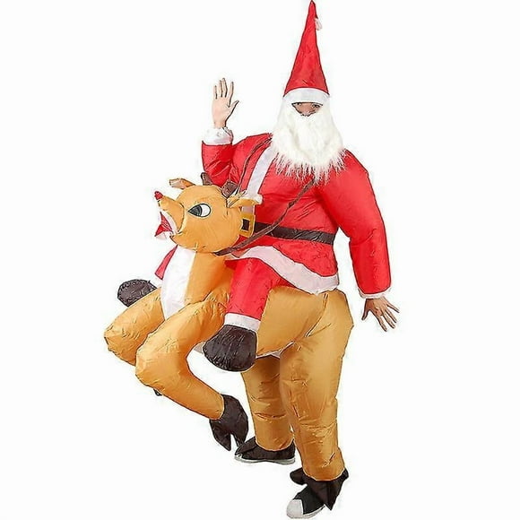 GYFDYM Inflatable Christmas Santa Claus Reindeer Costume Funny Blow Up Xmas Fancy Costume_Perfect Gift