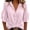 *Pink, variant on ClodeEU Women's Linen Blend Button 3/4 Sleeve Shirt with Tiered Ruffle ,Solid Color Casual Blouse Black,Women's Plus L