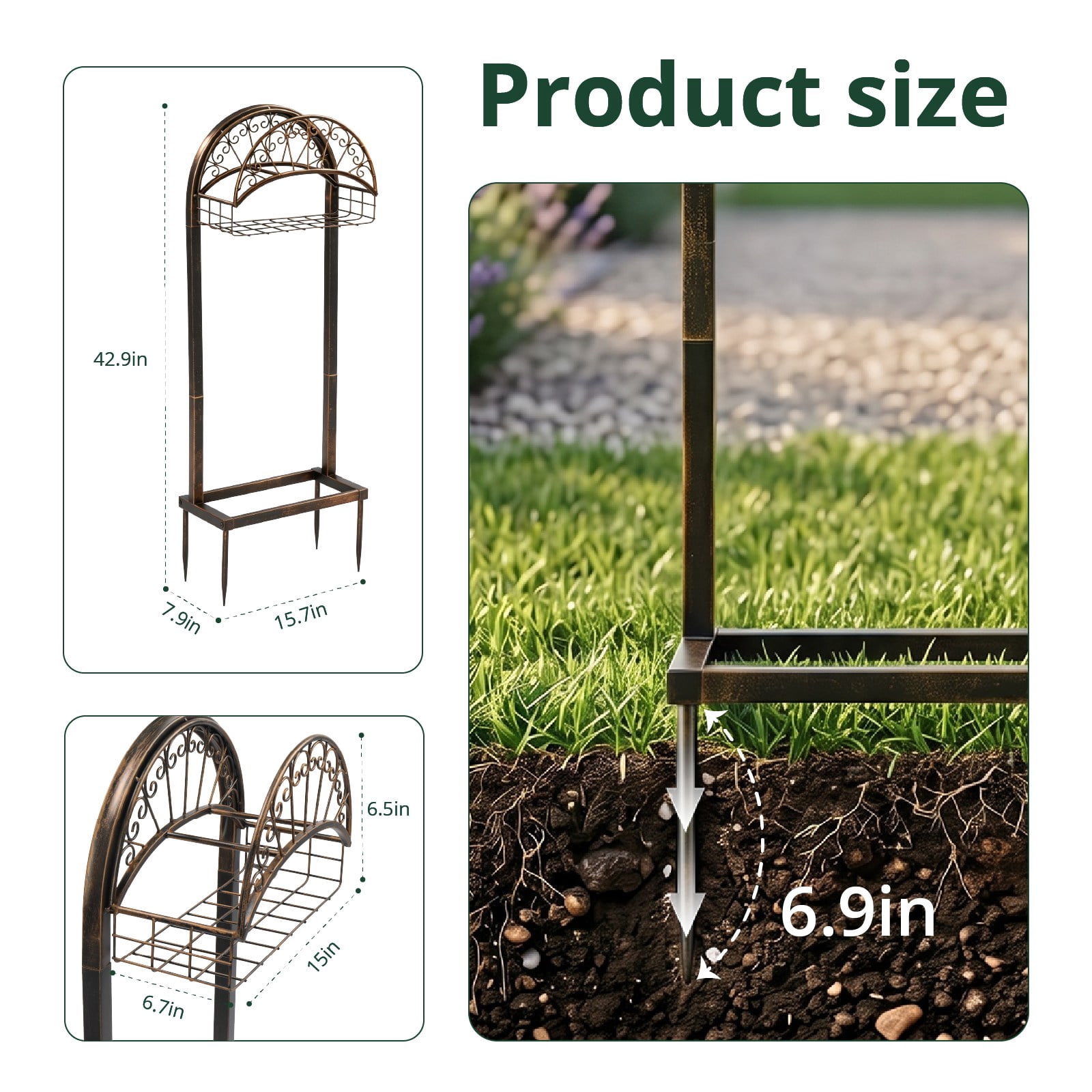 Heavy-Duty Garden Hose Holder with Sturdy Base and Storage Basket