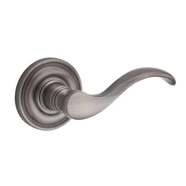 Half Dummy Left Hand Curved Lever & Traditional Round Rose, Matte Antique Nickel