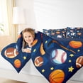 thumbnail image 5 of Homewish Cartoon Ball Print Bedding Comforter Set for Kid, Football Baseball Basketball Twin Comforter Sets, Sports Theme Reversible Bedding Set, Lightweight Room Decor, 2 Pieces, 5 of 9