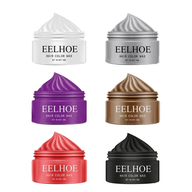 Temporary Hair Wax 6 Medium Color Hair Wax Hair Mud Natural Color One Time Easy Coloring