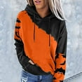 thumbnail image 2 of Lilgiuy Fashion Woman O-Neck Long Sleeve Halloween T-Shirt Patchwork Hooded Pocket Blouse Tops, 2 of 4