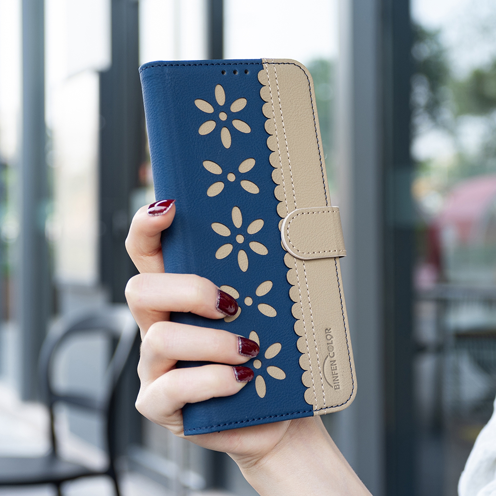 2-in-1 Detachable Phone Case & Card Holder For IPhone 16e - RFID Blocking, Folding Stand, Leather Style (Blue)