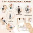 thumbnail image 6 of 7-in-1 Toddlers Triangle Climbing Toys Set with 2 Swings, Foldable Wood Montessori Climber Kids Indoor Outdoor Playground Jungle Play Gym for Boys Girls, 6 of 8