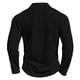 thumbnail image 5 of pstuiky camisetas de manga larga para hombre, Camiseta de manga larga con cuello de solapa y botones para hombre, color liso top de hombre s, 5 of 7