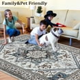 thumbnail image 2 of CAROMIO Boho Area Rug Washable Vintage Rug Soft Non Slip Non Shedding Low Pile Carpet, 4' x 6' Beige Brown, 2 of 6