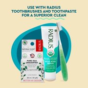 RADIUS Natural Unscented Silk Dental Floss 33 Yards Compostable Non-Toxic Oral Care & Designed to Help Fight Plaque Clear - Pack of 6