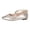 Gold, variant on Women's Metallic Glitter Strappy Dress Shoes Vintage Casual Leather Pointed Toe Low Heels Slip on Ballet Flat Ballerina Walking Dress Loafers Silver Size 9