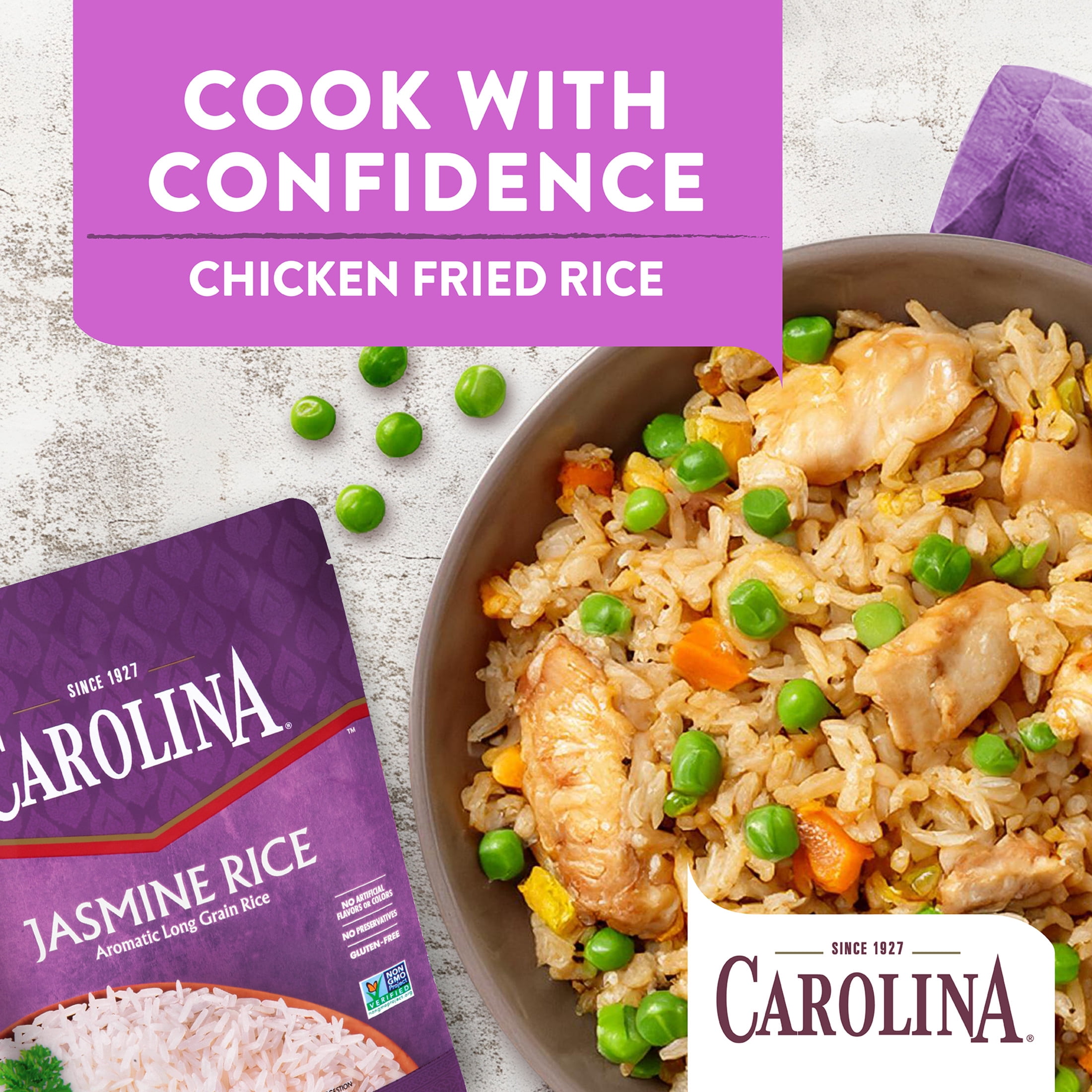 (3 pack) Carolina Ready-to-Eat White Jasmine Rice, Microwaveable Rice, Gluten Free, 8.8 oz Pouch