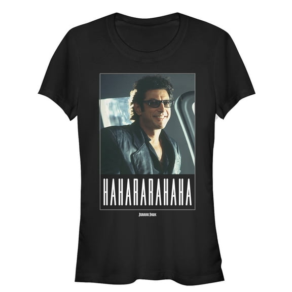 Junior's Jurassic Park Dr. Malcolm Iconic Laugh Graphic Tee Black Medium