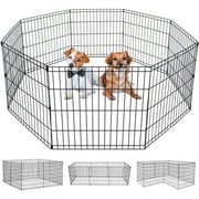 YRLLENSDAN 48/42/36/30/24 inch Dog Pen for Outside, 8 Panel Exercise Fences Pet Playpen with Door Puppy Crate Fence Pet Gate Play Yard Large Dog Kennel for Backyard for Small Medium Dogs