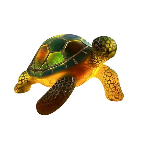 Resin Lamp Wolf, Owl, Turtle & Horse Tiffany Style Table Lamp Night Light for Bedside Living Room Office Bedroom Animal Pet Lover, Resin Tabletop Decoration