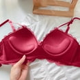 thumbnail image 4 of SMihono Women's Lace Sexy Underwire Mesh Bra Front Bow Tie Back Closure Full Coverage Sheer Plus Size Unpadded Bras Red 38/85AB, 4 of 4