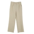 thumbnail image 4 of GILIGEGE Two Piece Sets for Women Women's Spring Solid Color with Pockets Color Blocked Cuffs Wide Leg Pants Loose Casual Pants Suit Set Beige L, 4 of 9