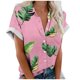 thumbnail image 1 of Eres Más Que una Camisa de Puntuación de Prueba Turndown Collar Impreso Blusa, Manga Corta Moda Casual Top, 1 of 5