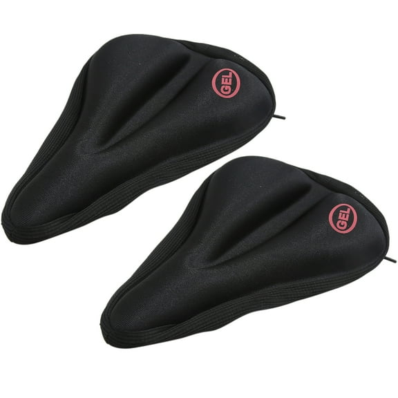 REGALWOVEN 2pcs Black Universal Anti Slip Soft Gel Seat Saddle Cushion Cover Pad for Bike Bicycle
