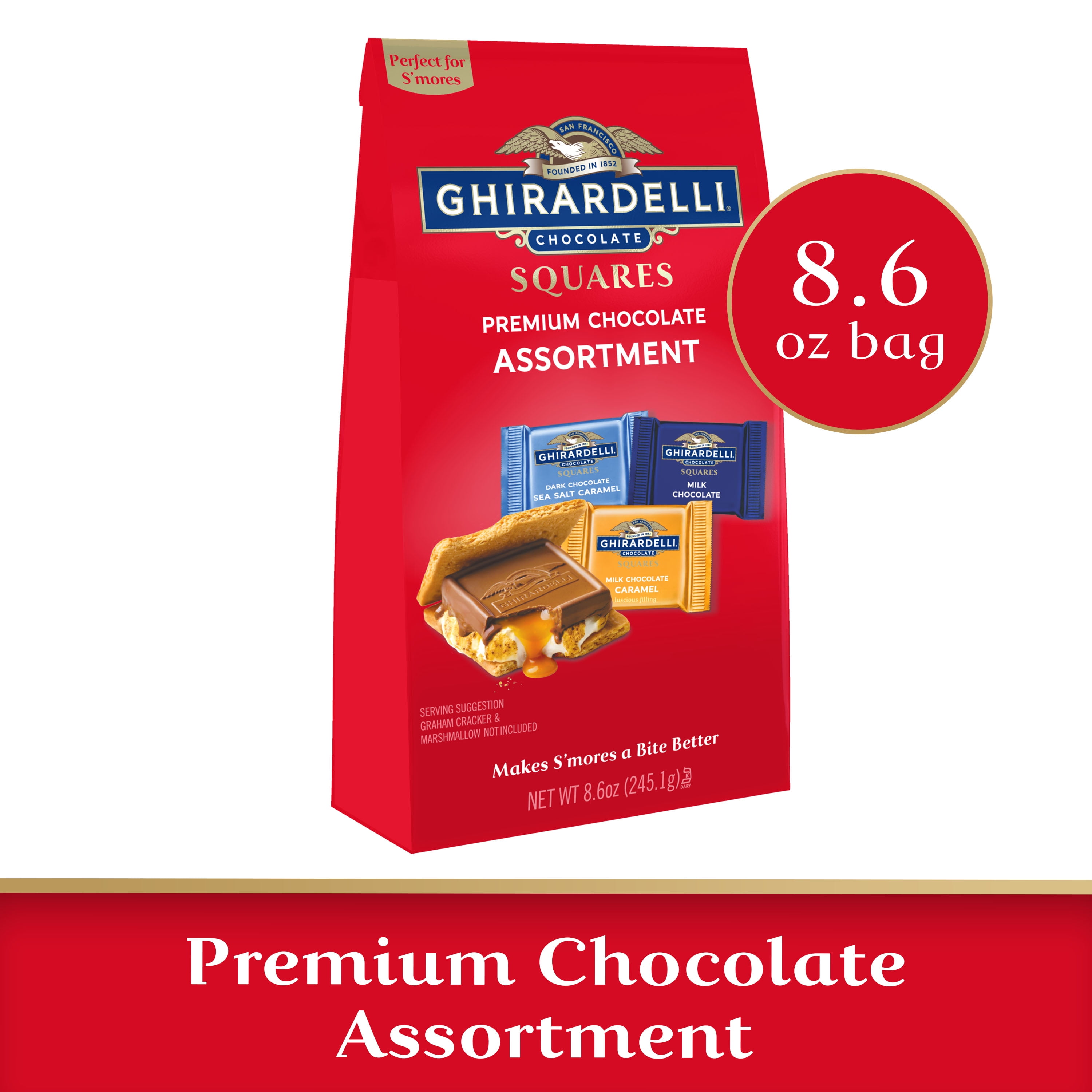 Ghirardelli Perfect for S'mores Premium Chocolate Assortment Squares - 8.6 Oz.