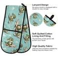 thumbnail image 4 of Dailycode Double Sided Oven Mitt with Loop Heat Resistant Kitchen Long Potholders 7" x 35" Cute Crocodile Surfing, 4 of 6