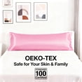 thumbnail image 2 of Lorviah Satin Body Pillow Cover - Ultra Soft Cooling 20"x54" Pillowcase for Hair & Skin, Hypoallergenic - Envelope Closure - 1 Pack - Pink, 2 of 5