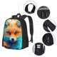 thumbnail image 2 of Balery Fiery Red Maple Leaf Fox Mochila para hombre y mujer - Tela Oxford 600D resistente - Gran capacidad, resistente al agua, ideal para la escuela, viajes y senderismo, 2 of 6