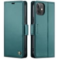 thumbnail image 2 of CaseMe Leather For iPhone 12 Pro Wallet Case with RFID Blocking, For iPhone 12 ProCase Wallet for Women Men Card Holder Magnetic Clasp Kickstand Folio Case for iPhone 12 Pro,Green,For iPhone 12 Pro, 2 of 10